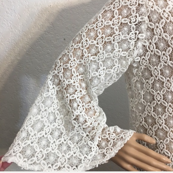 Coven & Co. White Cotton Lace Kimono/Robe - Picture 5 of 16